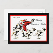 男おもしろい犬トップハットモノクレケーキウォークコピー1906 ポストカード (正面/裏面)