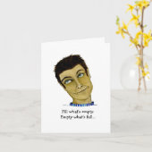 男おもしろい空、フルとスクラッチ カード (黄色い花)