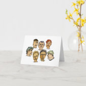 男おもしろい達と集団の全てここ カード (黄色い花)