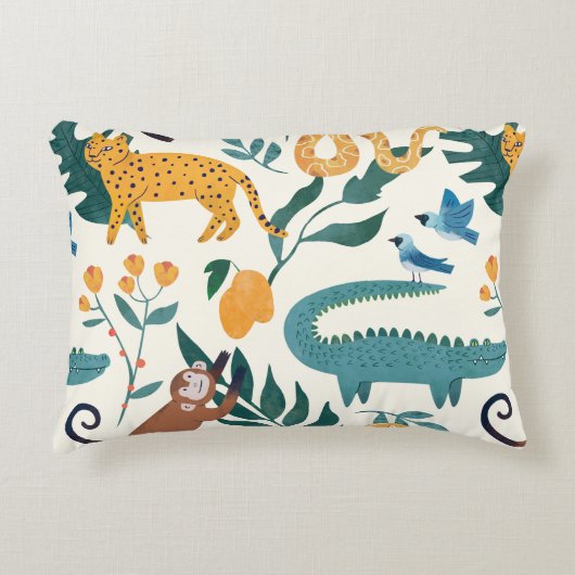 男かわいらしの子のための野生動物とチーター アクセントクッション (正面)