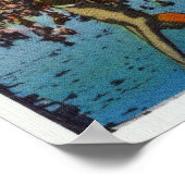 男がダイビングとサーフィンを楽しむ ポスター (角)