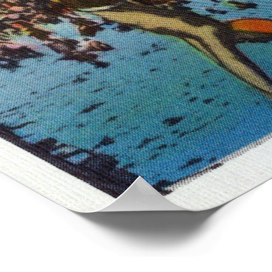 男がダイビングとサーフィンを楽しむ ポスター (角)