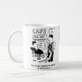 男が一日中食べ過ごす朝食 コーヒーマグカップ (左)