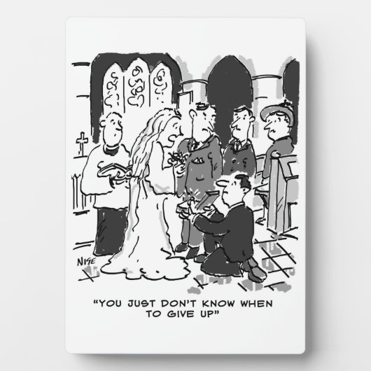 男が花嫁をプロポーズ結婚する – おもしろい フォトプラーク (正面)