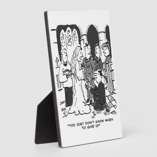 男が花嫁をプロポーズ結婚する – おもしろい フォトプラーク (側面)