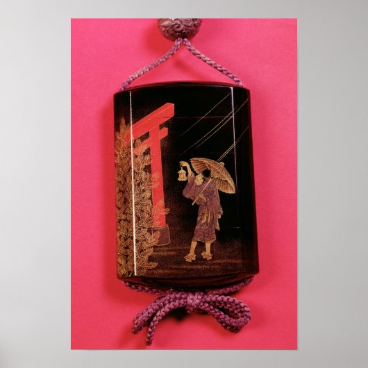 男が避難している姿を描いた4つのケースのinro ポスター (正面)