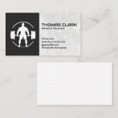 男が重いウェイトをデッドリフトしている 名刺 (正面/裏面)