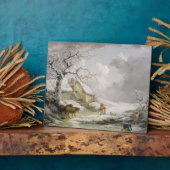 男が雪を降らす冬の風景|過去記事 フォトプラーク (側面)