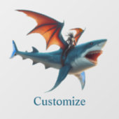 男こうもり乗り怖いシャーク雷_Cove ウィンドウサイン (シート)