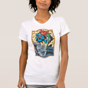 男すごいと緑のランタンでブレイニアックと戦う Tシャツ
