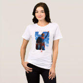 男すごいの見上げポーズ トライブレンドTシャツ (正面全面)