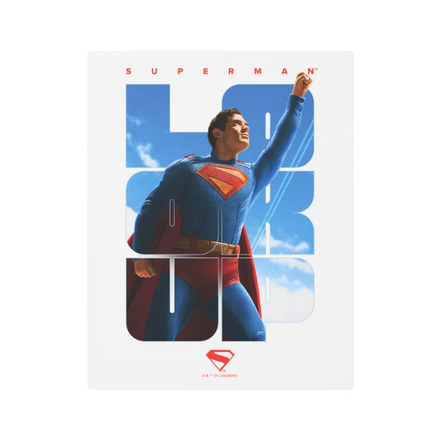 男すごいの見上げポーズ メタルプリント (正面)