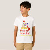 男すごい子用スター5誕生日シャツ Tシャツ (正面フル)