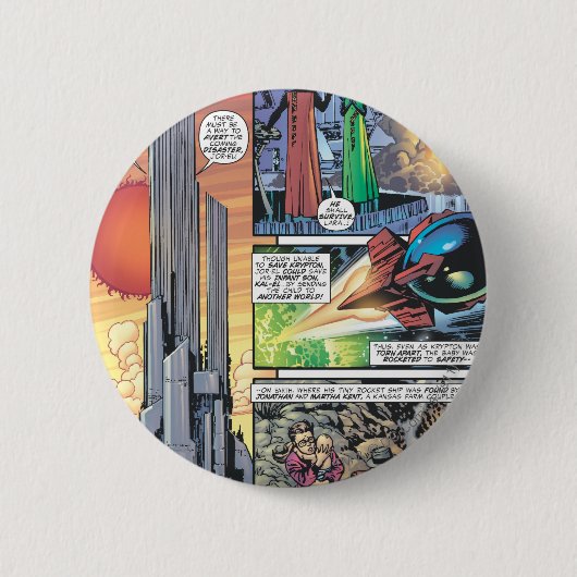 男すごい漫画パネル – クラークの起源 缶バッジ (正面)