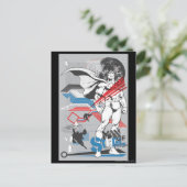 男すごい – 不条理なコラージュのポスター ポストカード (スタンド正面)