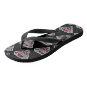 男すごいSシールド |グレーと赤の都市のロゴ ビーチサンダル (アングル)