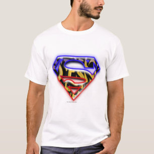 男すごいSシールド  紫色のグラフティロゴ Tシャツ