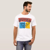 男すごいSシールド |赤い黄色のブロックロゴ Tシャツ (正面フル)