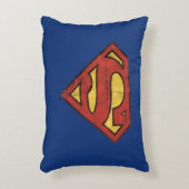 男すごいSシールド |黒いグランジアウトラインロゴ アクセントクッション (正面(垂直))