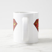 男すごいSシールド |黒いグランジアウトラインロゴ ジャンボコーヒーマグカップ (裏面)