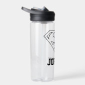 男すごいSシールド |黒シンプル色 |名前の追加 ウォーターボトル (右面)