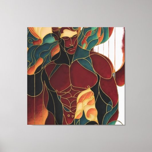 男っぽい男 キャンバスプリント (正面)