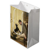 男とその犬の抱き枕 ミディアムペーパーバッグ (正面アングル)