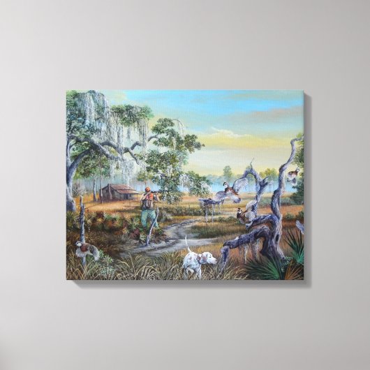 男とその犬…南スタイル。 キャンバスプリント (正面)