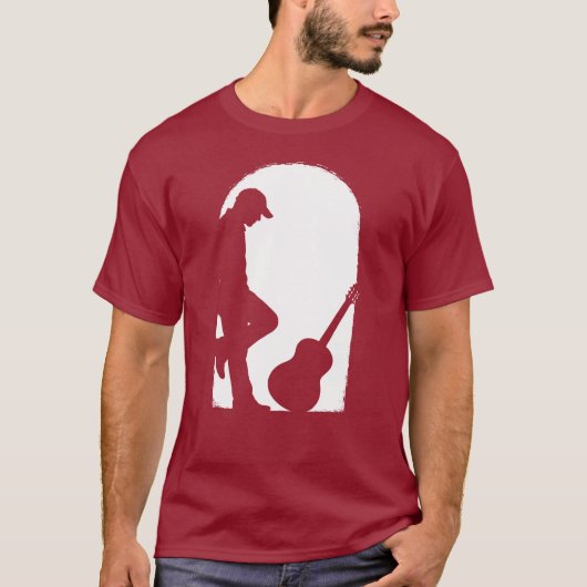 男とギターTシャツ Tシャツ (正面)