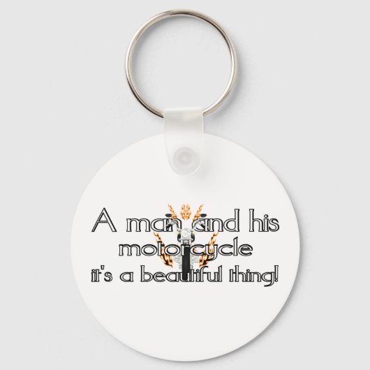 男とバイク キーホルダー (正面)