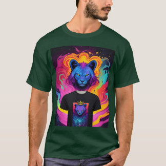 男とライオンの女の子 Tシャツ