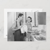 男と女が料理をする|過去記事 ポストカード (正面/裏面)