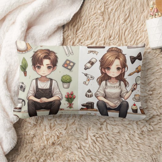 男と女 ver. 1 クッション (ブランケット)