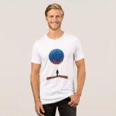 「男と宇宙」 トライブレンドTシャツ (正面全面)