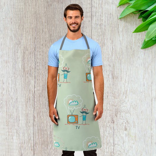 男と彼のテレビ エプロン