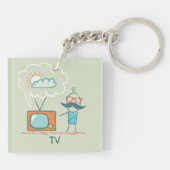 男と彼のテレビ キーホルダー (裏面)