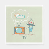 男と彼のテレビ スタンダードランチョンナプキン (正面)