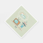 男と彼のテレビ スタンダードランチョンナプキン (角)