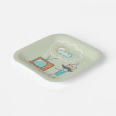 男と彼のテレビ ペーパープレート (傾斜あり)