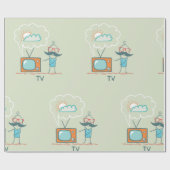 男と彼のテレビ ラッピングペーパー (フラット)