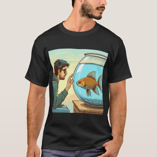 男と彼の魚 Tシャツ (正面)