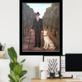 男と犬のビンテージポスター ポスター (ホームオフィス)