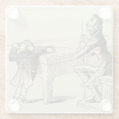 男と男のプール遊の鉛筆 ガラスコースター (裏面)