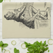 男と男のプール遊の鉛筆 キッチンタオル (折り畳み)