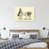 男と男のプール遊の鉛筆 キャンバスプリント (インサイチュ (寝室))