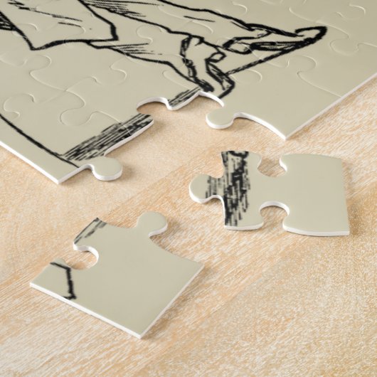 男と男のプール遊の鉛筆 ジグソーパズル (側面)