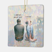 男と男の犬の記念碑 セラミックオーナメント (左)