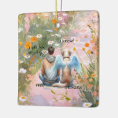 男と男の犬の記念碑 セラミックオーナメント (左)