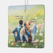 男と男の犬の記念碑 セラミックオーナメント (左)