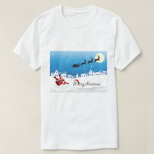 男にはクリスマスのTシャツを着て愉快だ Tシャツ (デザイン正面)